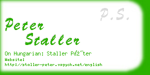 peter staller business card